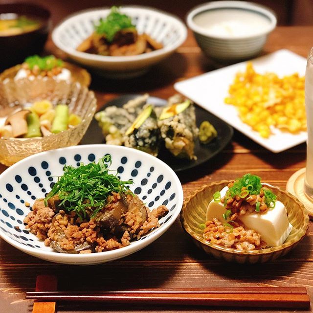 茄子とひき肉の香味炒め