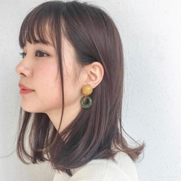 セミロング ヘアアレンジ 前髪あり3