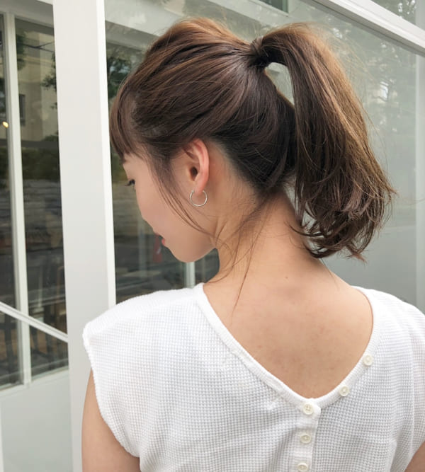 セミロング ヘアアレンジ 前髪あり5