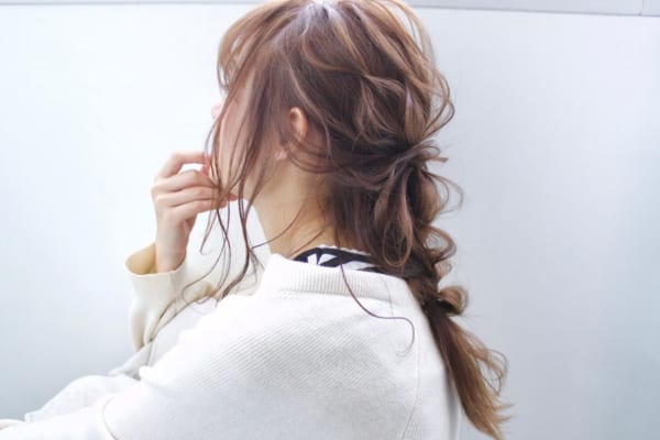 セミロング ヘアアレンジ 前髪あり7