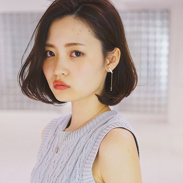 前髪なし ボブ 耳かけヘアスタイル2