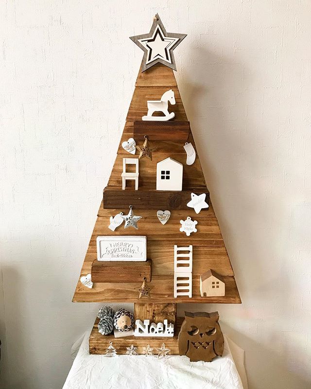 クリスマスデコレーションDIY 木製ミニツリー