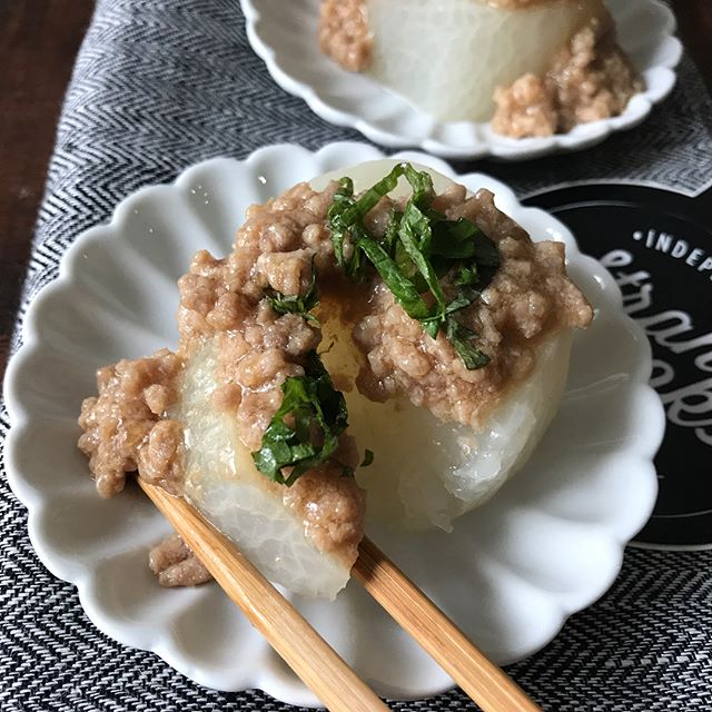 ふろふき大根のとろみひき肉あんかけ