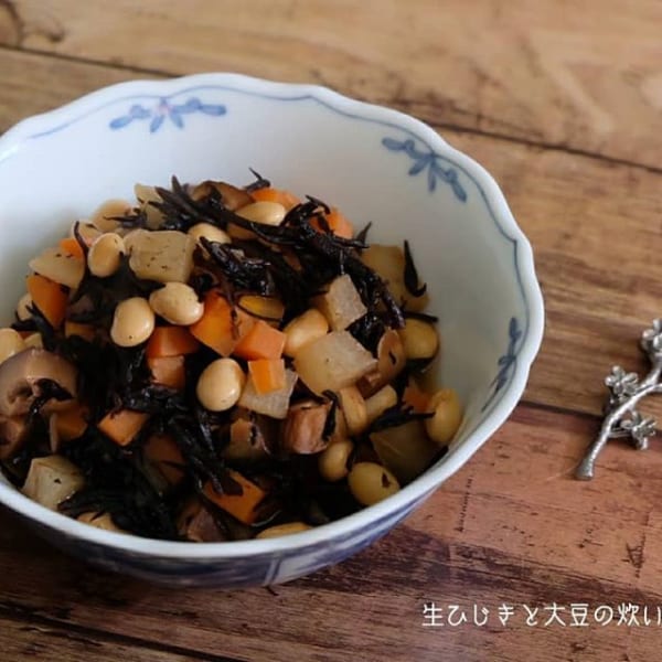 ⑱お弁当おかず：生ひじきと大豆の炊いたん