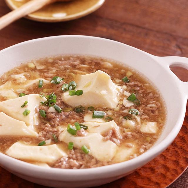 お腹も満たされるひき肉と豆腐の和風あんかけ