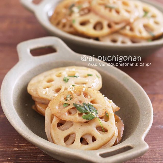 人気のおかずに！バター醤油風味！レンコン炒め