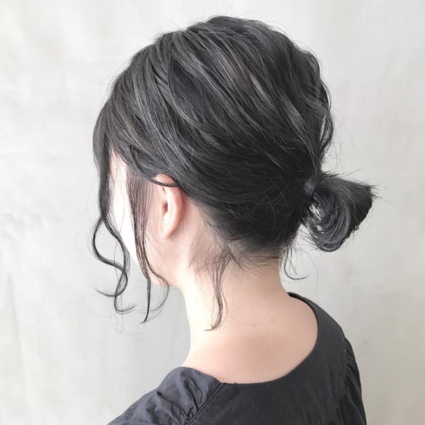 アッシュカラーボブ ヘアアレンジ