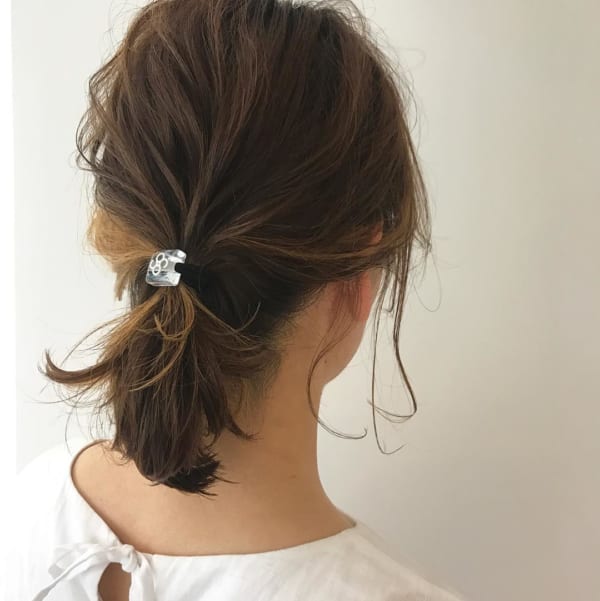 アッシュカラーボブ ヘアアレンジ5