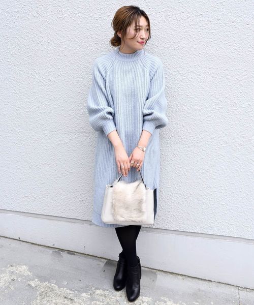 最新水色 ニット ワンピース 人気のファッショントレンド