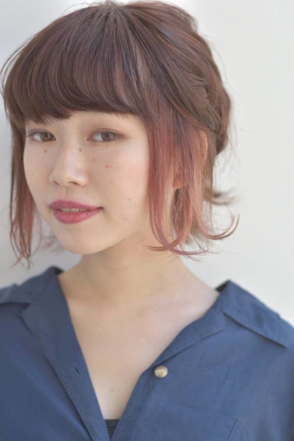 ショートヘア向けアレンジ⑧編み込みハーフアップ