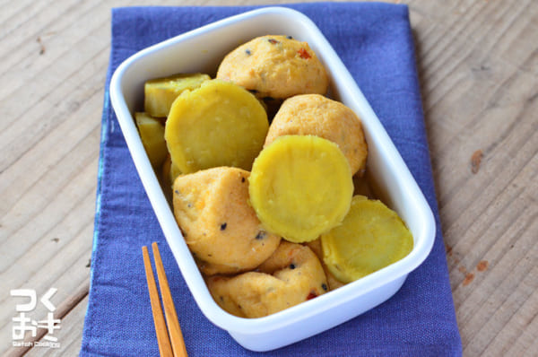 作り置きしたい料理に！さつまいもとがんもの煮物