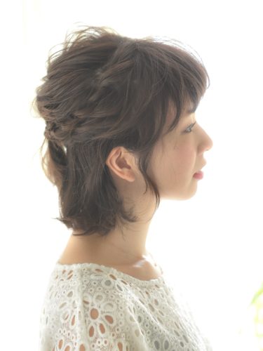 黒髪 ボブ パーマ ヘアアレンジ2