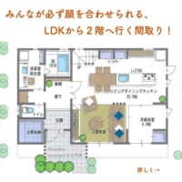 みんなが必ず顔を合わせられる、LDKから2階へ行く間取り！