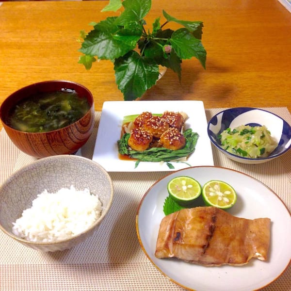 油揚げとキャベツニラのお浸し