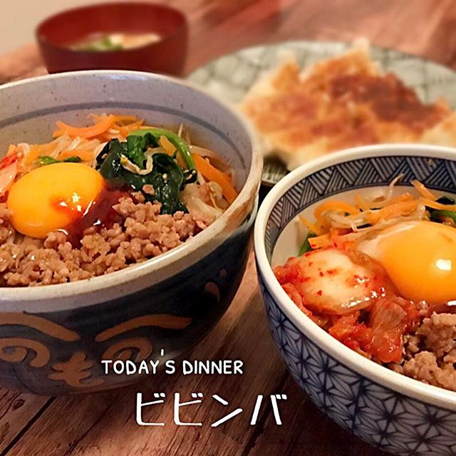 ヘルシーな付け合わせ！ビビンバ丼