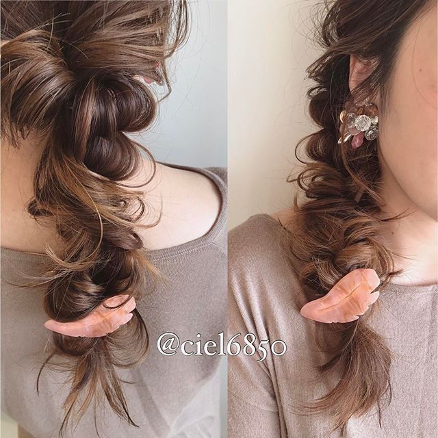 バレンタイン フィッシュボーン ヘアアレンジ4