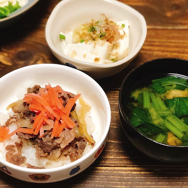 ポトフと牛丼で付け合わせの献立に！