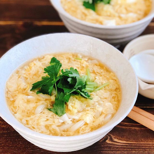 話題のアレンジ料理に！簡単かき玉うどん