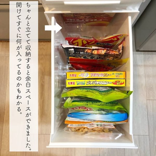 マスキングテープストッカーで食品ストックをすっきり2