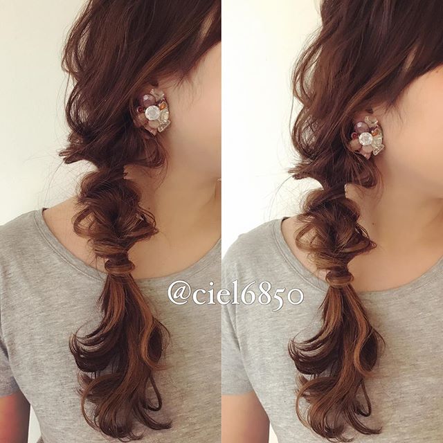 ロング×編み下ろし風ヘアアレンジ