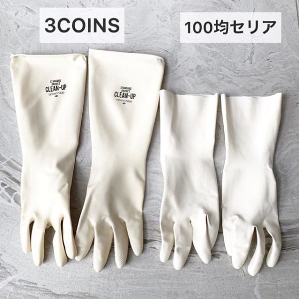 ロゴ入りゴム手袋（3COINS）