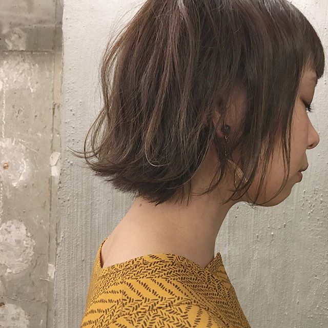 40代女性の前髪あり×ショートボブ《ヘアカラー》5