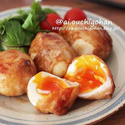 アレンジおかず！ゆで卵の肉巻き生姜焼き