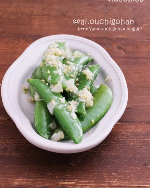 付け合わせの副菜に！ねぎ塩風味のスナップえんどう