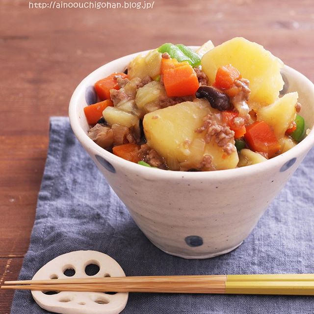 豚ひき肉の人気おかず！とろみあんかけ肉じゃが