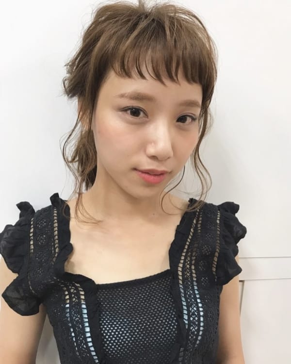 面長に似合うヘアアレンジ２６