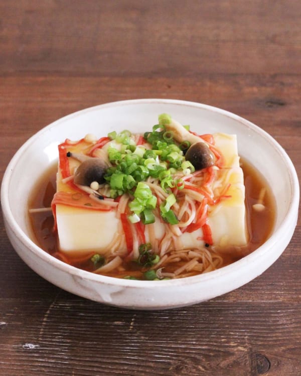 カニカマきのこあんかけ豆腐