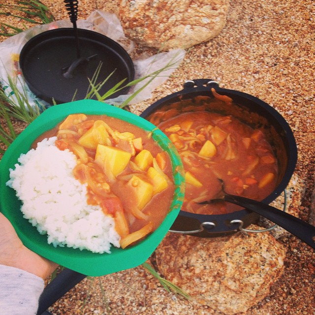 ダッチオーブンでチキンカレー