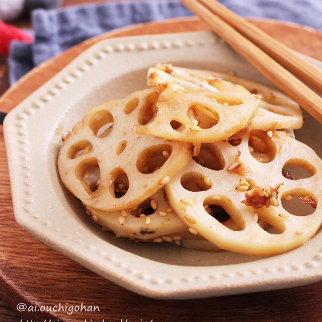 たこ焼きのメニュー！レンコンのマヨ胡麻醤油炒め