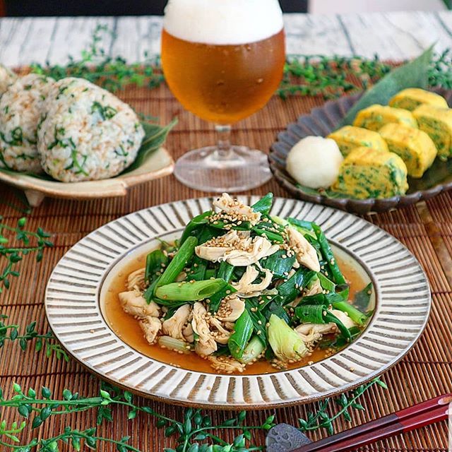 夏休みに食べたい九条ねぎと鶏ささみの香味和え