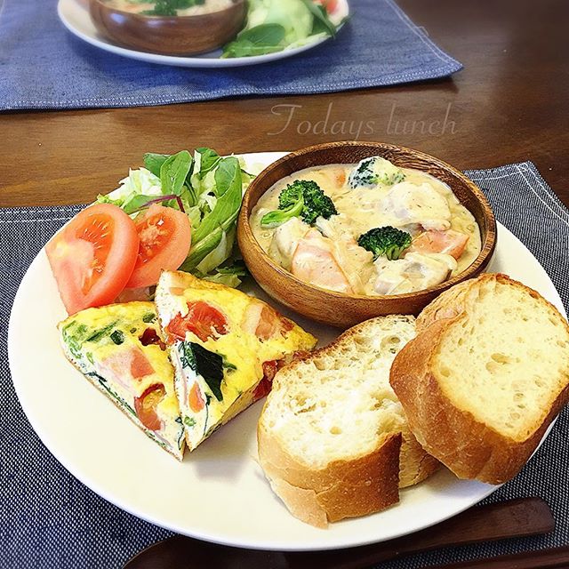 チキンのクリーム煮のワンプレート洋食ランチ