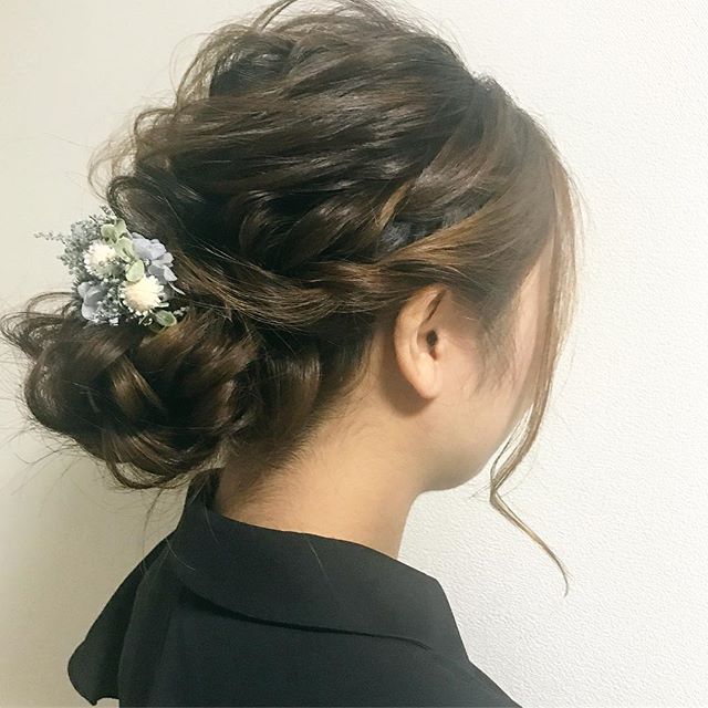 ロングの編み込み×オールアップヘアアレンジ2