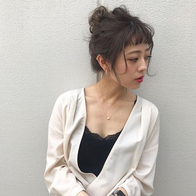 夏のボブヘアアレンジ《お団子》5