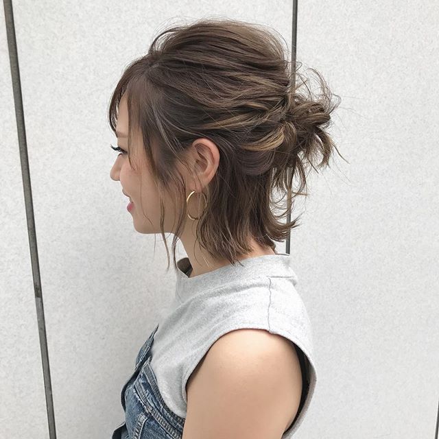 浴衣ハーフアップ簡単アレンジ《お団子》3