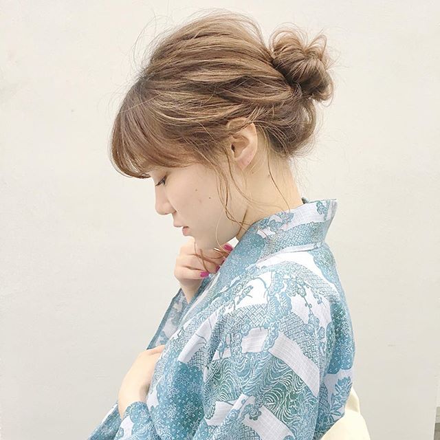 浴衣ヘアの定番！お団子浴衣ボブヘアアレンジ