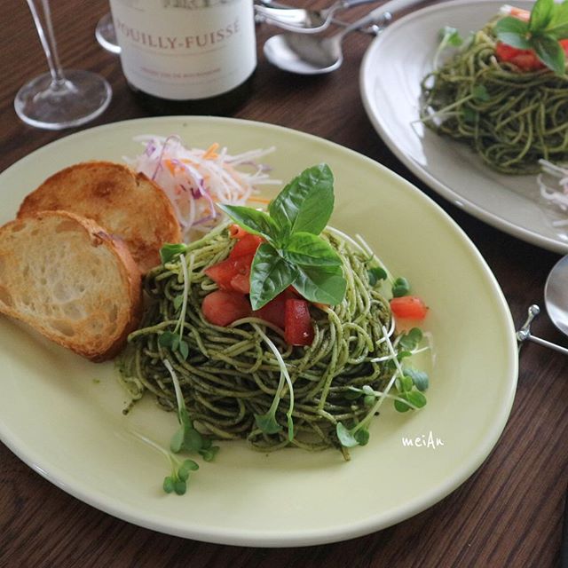 ジェノベーゼパスタのワンプレートランチ