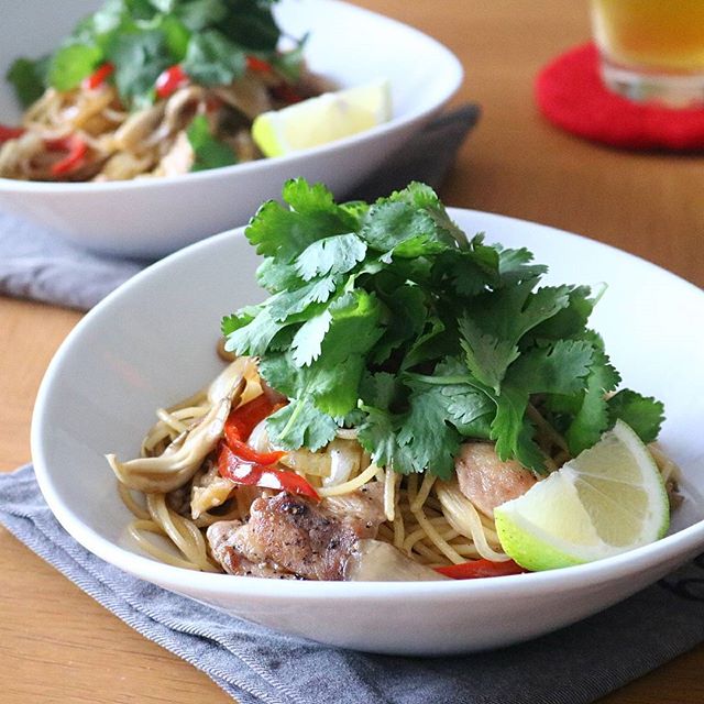 絶品！チキンと野菜のオイスターソースパスタ