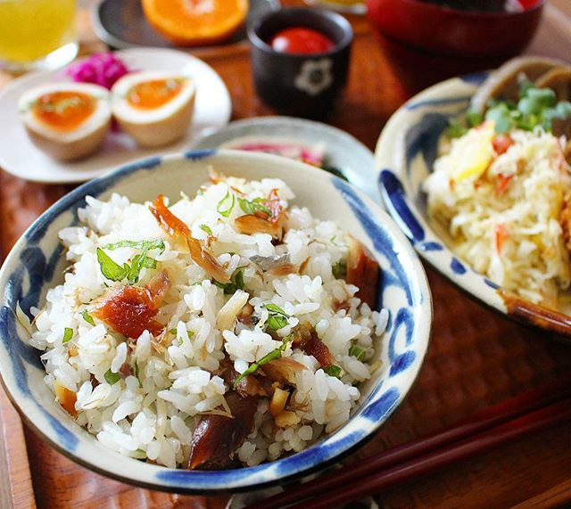 お弁当に簡単！さばみりん焼きと大葉の混ぜご飯