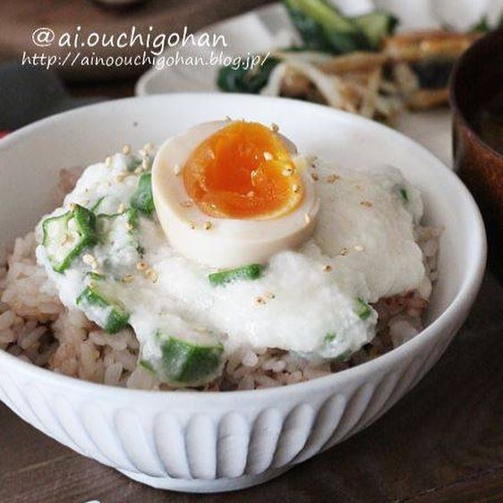 味玉のせ出汁とろろご飯