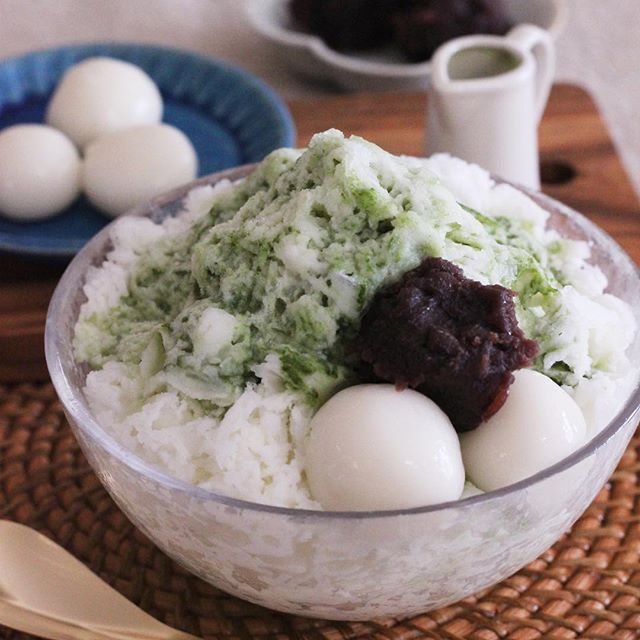 人気のレシピ！青汁入り抹茶ぜんざい風かき氷