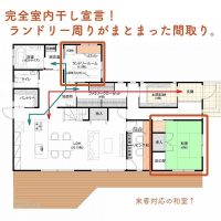 完全室内干し宣言！ランドリー周りがまとまった間取り。