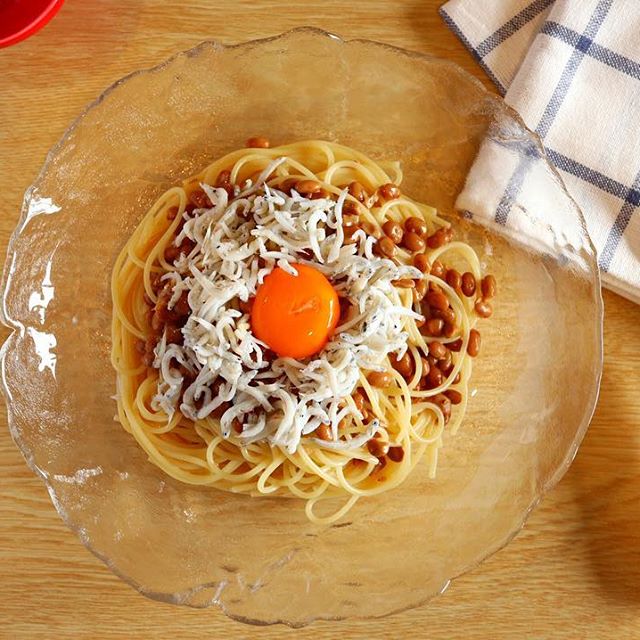 美味しいレシピ！納豆としらすの冷製パスタ