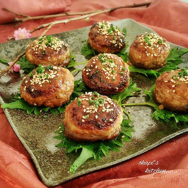 彼氏に手料理！和食のしいたけ肉詰め甘辛焼き