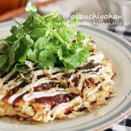 夜遅い食事にぴったり！豆腐と山芋のお好み焼き