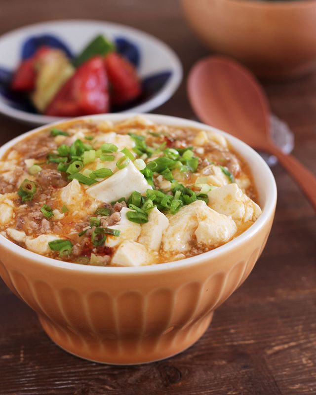 自宅で簡単ひとりごはん！塩麻婆豆腐丼