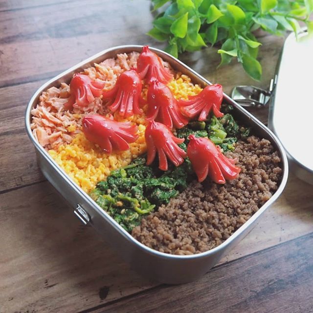 鮭と菜の花のそぼろ丼弁当